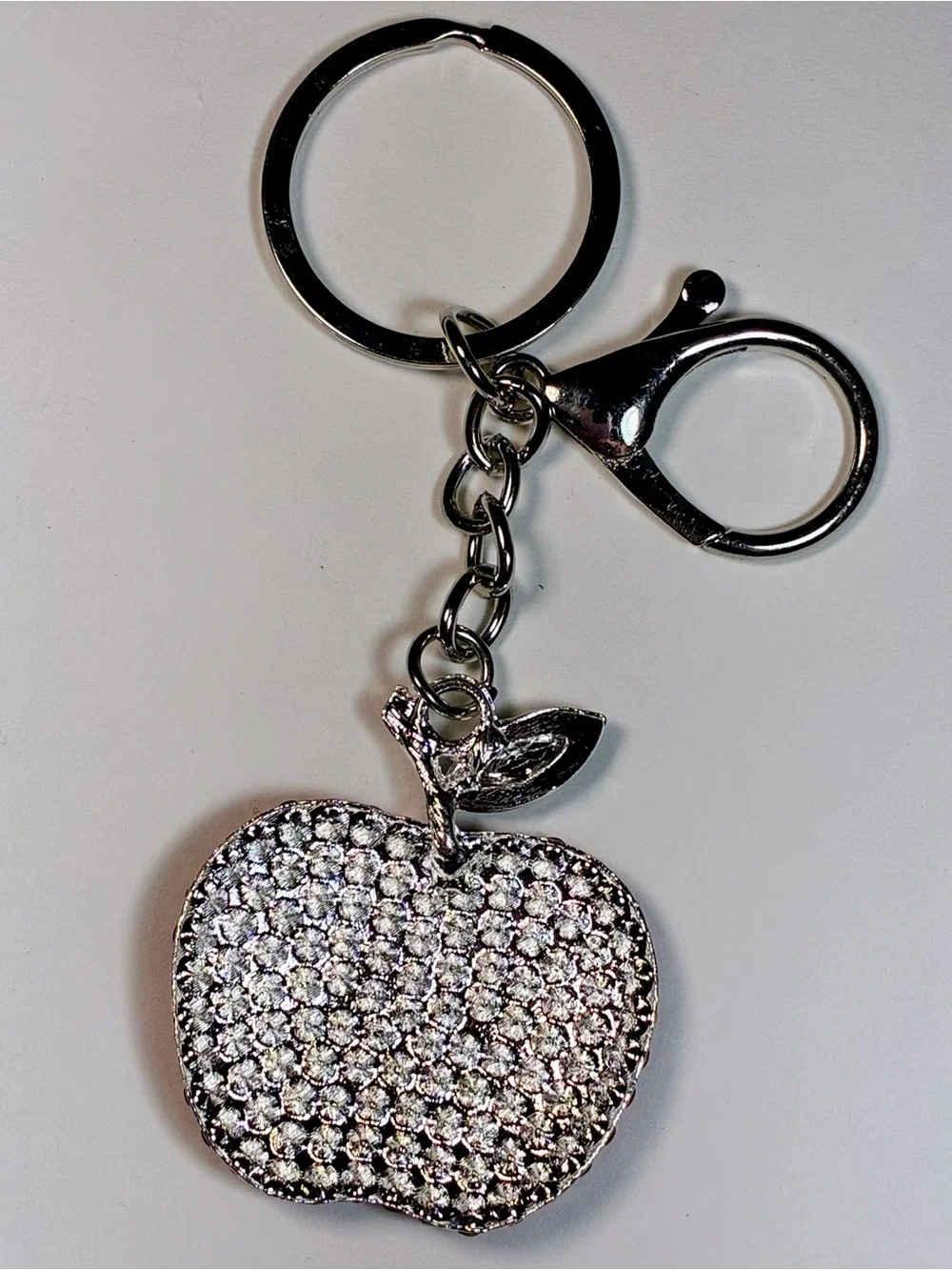 Red Crystal Apple Keychain Charm - Women Accessories Key & Card Holder